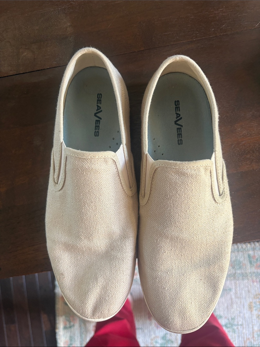 SeaVees Canvas Slip-On Sneakers in Natural Beige